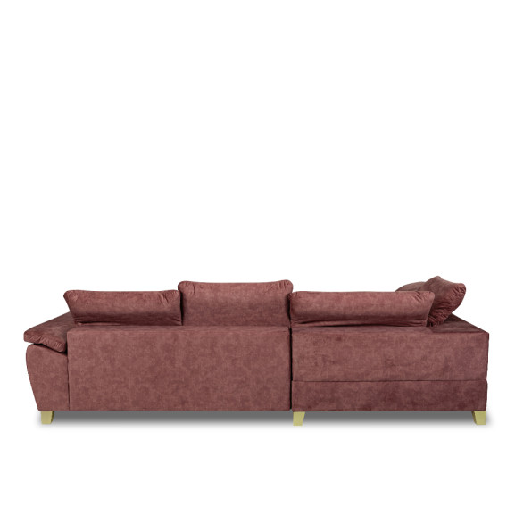 Coltar Cu Otoman Mare Sevilia Lux, Stanga, 5 Locuri, Roz Prafuit Inchis, 300 x 234 Cm