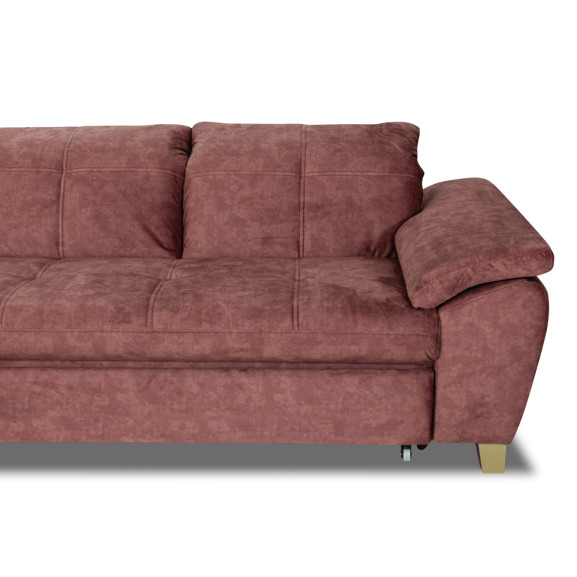 Coltar Cu Otoman Mare Sevilia Lux, Stanga, 5 Locuri, Roz Prafuit Inchis, 300 x 234 Cm