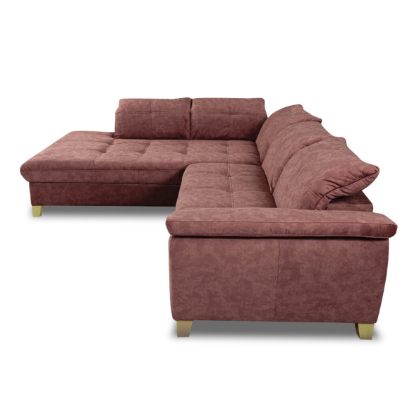 Coltar Cu Otoman Mare Sevilia Lux, Stanga, 5 Locuri, Roz Prafuit Inchis, 300 x 234 Cm