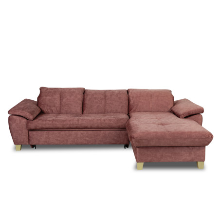 Coltar Extensibil Cu Insula Dreapta Sevilia Lux, 5 Locuri, Lada, Tetiere Reglabile, Roz Prafuit Inchis, 272 Cm-01