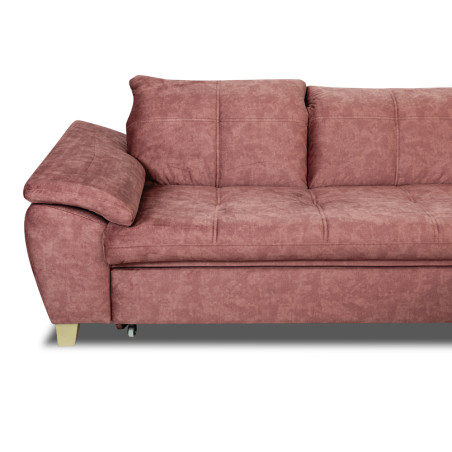 Coltar Extensibil Cu Insula Dreapta Sevilia Lux, 5 Locuri, Lada, Tetiere Reglabile, Roz Prafuit Inchis, 272 Cm-01