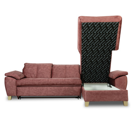 Coltar Extensibil Cu Insula Dreapta Sevilia Lux, 5 Locuri, Lada, Tetiere Reglabile, Roz Prafuit Inchis, 272 Cm-01