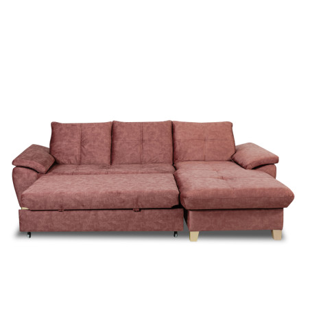 Coltar Extensibil Cu Insula Dreapta Sevilia Lux, 5 Locuri, Lada, Tetiere Reglabile, Roz Prafuit Inchis, 272 Cm-01
