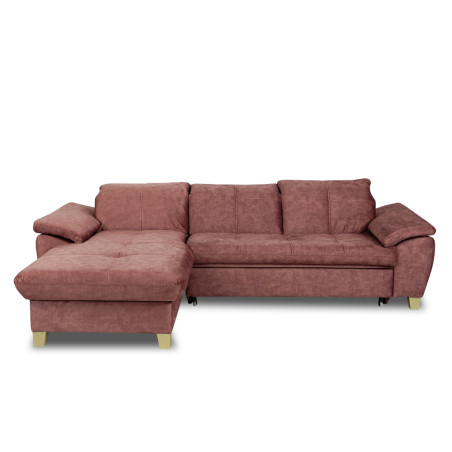 Coltar Extensibil Cu Insula Stanga Sevilia Lux, 5 Locuri, Lada, Tetiere Reglabile, Roz Prafuit Inchis, 272 Cm-01