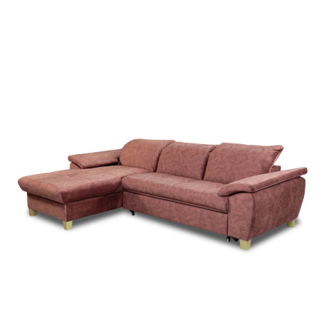Coltar Extensibil Cu Insula Stanga Sevilia Lux, 5 Locuri, Lada, Tetiere Reglabile, Roz Prafuit Inchis, 272 Cm-01