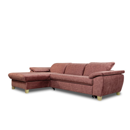 Coltar Extensibil Cu Insula Stanga Sevilia Lux, 5 Locuri, Lada, Tetiere Reglabile, Roz Prafuit Inchis, 272 Cm-01