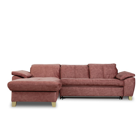Coltar Extensibil Cu Insula Stanga Sevilia Lux, 5 Locuri, Lada, Tetiere Reglabile, Roz Prafuit Inchis, 272 Cm-01