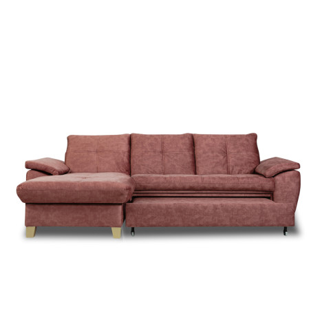 Coltar Extensibil Cu Insula Stanga Sevilia Lux, 5 Locuri, Lada, Tetiere Reglabile, Roz Prafuit Inchis, 272 Cm-01