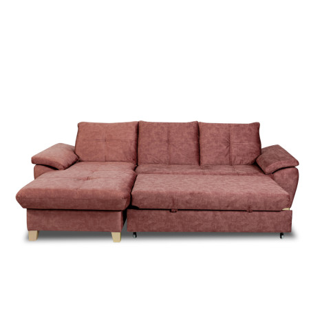 Coltar Extensibil Cu Insula Stanga Sevilia Lux, 5 Locuri, Lada, Tetiere Reglabile, Roz Prafuit Inchis, 272 Cm-01