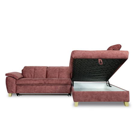 Coltar Extensibil Cu Otoman Mic Sevilia Lux, Dreapta, Lada, 5 Locuri, Roz Prafuit, 300 x 234 Cm-01