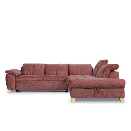 Coltar Extensibil Cu Otoman Mic Sevilia Lux, Dreapta, Lada, 5 Locuri, Roz Prafuit, 300 x 234 Cm-01
