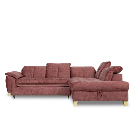 Coltar Extensibil Cu Otoman Mic Sevilia Lux, Dreapta, Lada, 5 Locuri, Roz Prafuit, 300 x 234 Cm-01