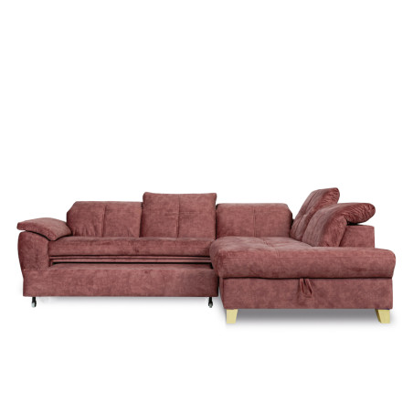 Coltar Extensibil Cu Otoman Mic Sevilia Lux, Dreapta, Lada, 5 Locuri, Roz Prafuit, 300 x 234 Cm-01
