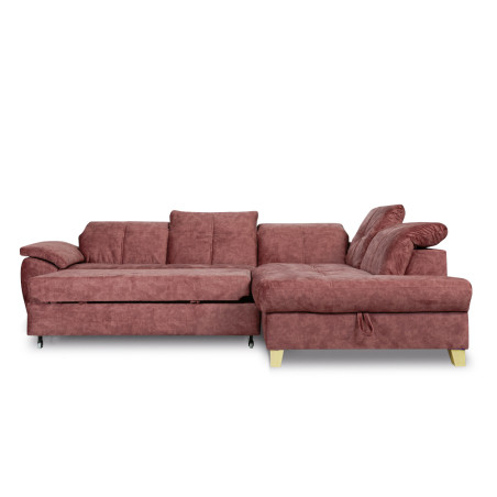 Coltar Extensibil Cu Otoman Mic Sevilia Lux, Dreapta, Lada, 5 Locuri, Roz Prafuit, 300 x 234 Cm-01