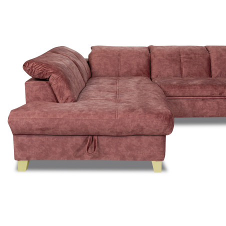 Coltar Extensibil Cu Otoman Mic Stanga Sevilia Lux, Lada, 5 Locuri, Tetiere Reglabile, Roz Prafuit Murdar, 280 Cm-01