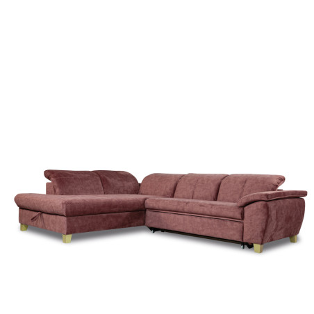 Coltar Extensibil Cu Otoman Mic Stanga Sevilia Lux, Lada, 5 Locuri, Tetiere Reglabile, Roz Prafuit Murdar, 280 Cm-01