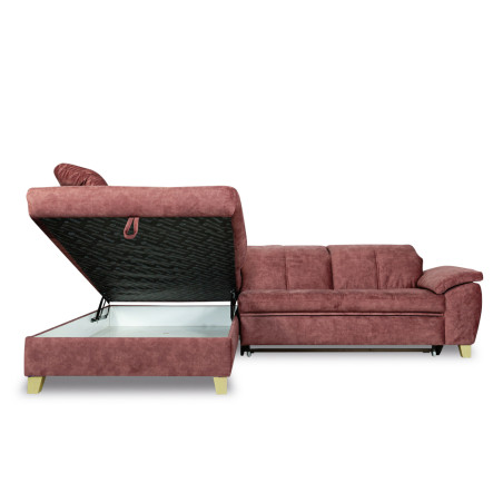 Coltar Extensibil Cu Otoman Mic Stanga Sevilia Lux, Lada, 5 Locuri, Tetiere Reglabile, Roz Prafuit Murdar, 280 Cm-01