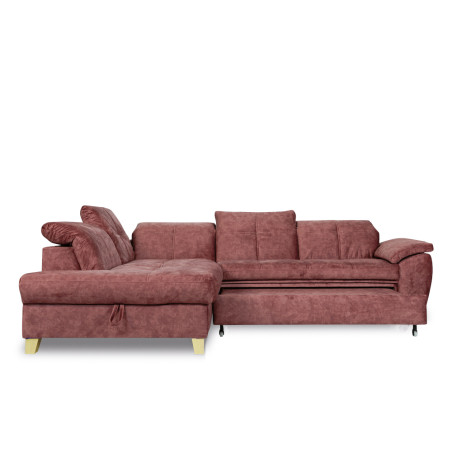 Coltar Extensibil Cu Otoman Mic Stanga Sevilia Lux, Lada, 5 Locuri, Tetiere Reglabile, Roz Prafuit Murdar, 280 Cm-01
