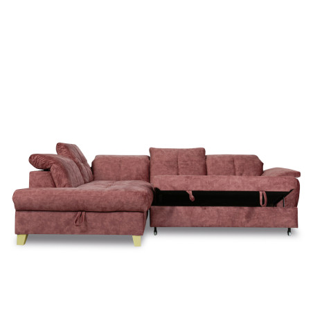 Coltar Extensibil Cu Otoman Mic Stanga Sevilia Lux, Lada, 5 Locuri, Tetiere Reglabile, Roz Prafuit Murdar, 280 Cm-01