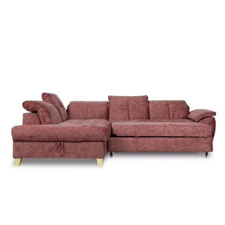 Coltar Extensibil Cu Otoman Mic Stanga Sevilia Lux, Lada, 5 Locuri, Tetiere Reglabile, Roz Prafuit Murdar, 280 Cm-01