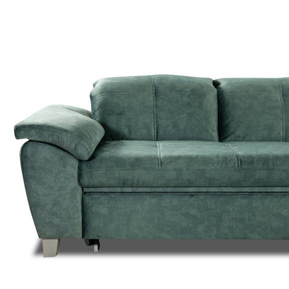 Coltar Extensibil Cu Otoman Mare Sevilia Lux, Cu Lada, Dreapta, 5 Locuri, Verde Petrol, 300 x 234 Cm