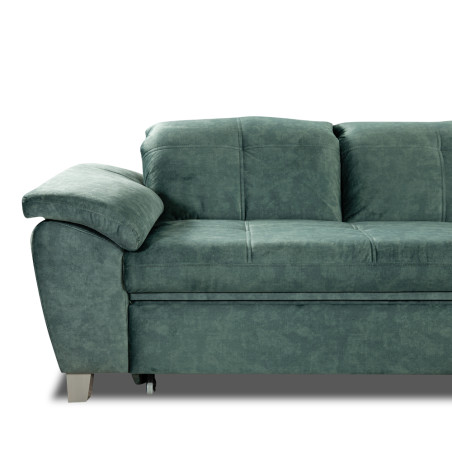 Coltar Extensibil Cu Otoman Mare Sevilia Lux, Cu Lada, Dreapta, 5 Locuri, Verde Petrol, 300 x 234 Cm-01