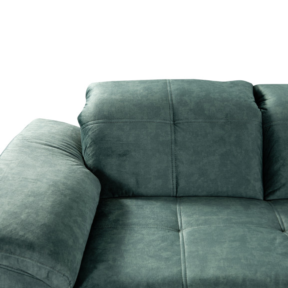 Coltar Extensibil Cu Otoman Mare Sevilia Lux, Cu Lada, Dreapta, 5 Locuri, Verde Petrol, 300 x 234 Cm