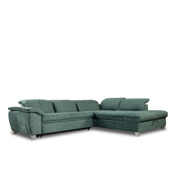 Coltar Extensibil Cu Otoman Mare Sevilia Lux, Cu Lada, Dreapta, 5 Locuri, Verde Petrol, 300 x 234 Cm