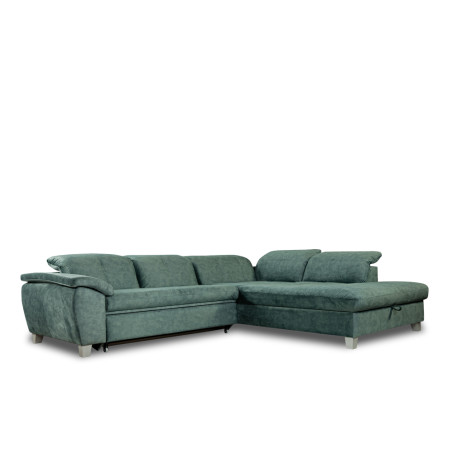 Coltar Extensibil Cu Otoman Mare Sevilia Lux, Cu Lada, Dreapta, 5 Locuri, Verde Petrol, 300 x 234 Cm-01