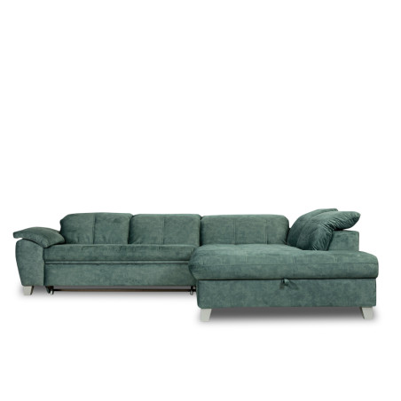 Coltar Extensibil Cu Otoman Mare Sevilia Lux, Cu Lada, Dreapta, 5 Locuri, Verde Petrol, 300 x 234 Cm-01