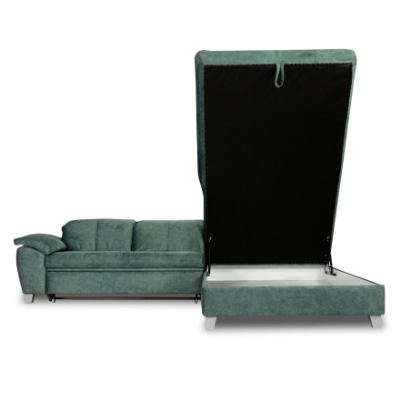 Coltar Extensibil Cu Otoman Mare Sevilia Lux, Cu Lada, Dreapta, 5 Locuri, Verde Petrol, 300 x 234 Cm-01