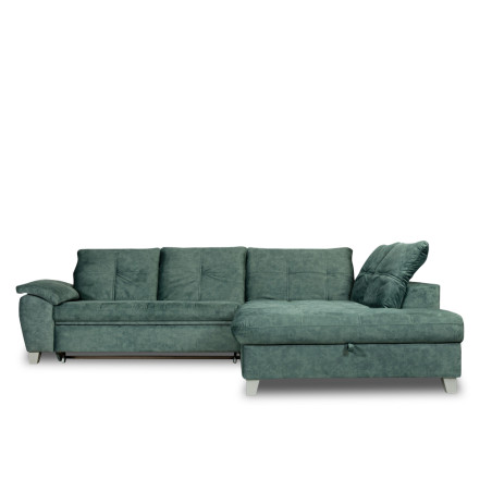 Coltar Extensibil Cu Otoman Mare Sevilia Lux, Cu Lada, Dreapta, 5 Locuri, Verde Petrol, 300 x 234 Cm-01