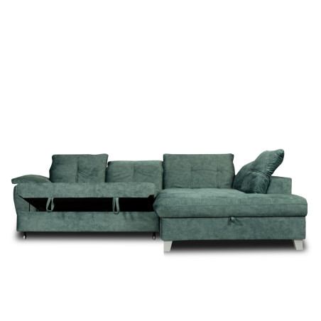 Coltar Extensibil Cu Otoman Mare Sevilia Lux, Cu Lada, Dreapta, 5 Locuri, Verde Petrol, 300 x 234 Cm-01