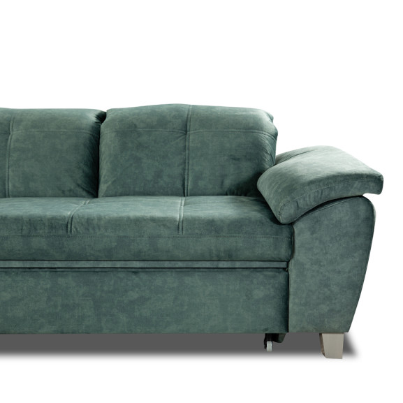 Coltar Cu Otoman Mare Sevilia Lux, Stanga, Cu Lada, 5 Locuri, Verde Petrol, 300 x 234 Cm