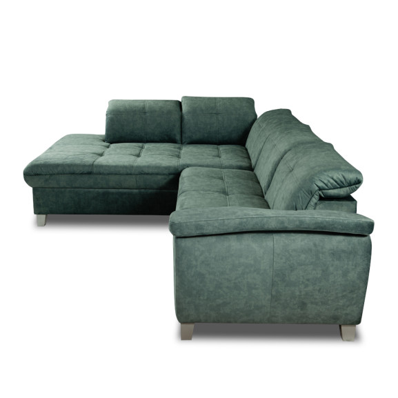 Coltar Cu Otoman Mare Sevilia Lux, Stanga, Cu Lada, 5 Locuri, Verde Petrol, 300 x 234 Cm