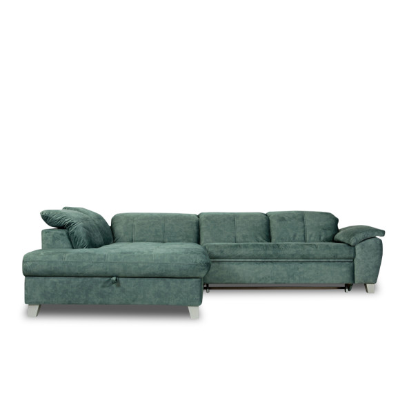 Coltar Cu Otoman Mare Sevilia Lux, Stanga, 5 Locuri, Verde Petrol, 300 x 234 Cm