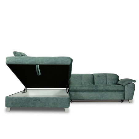 Coltar Cu Otoman Mare Sevilia Lux, Stanga, Cu Lada, 5 Locuri, Verde Petrol, 300 x 234 Cm-01