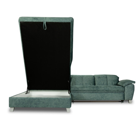 Coltar Cu Otoman Mare Sevilia Lux, Stanga, Cu Lada, 5 Locuri, Verde Petrol, 300 x 234 Cm-01
