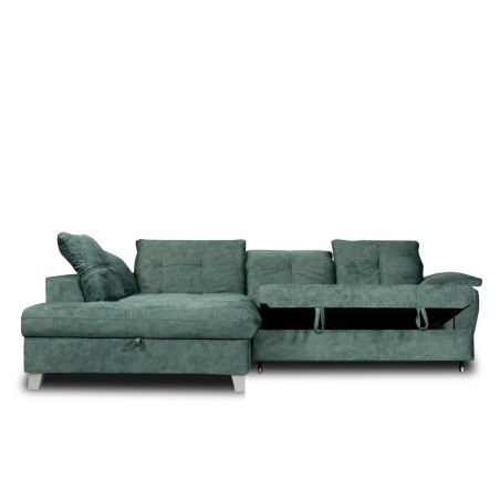 Coltar Cu Otoman Mare Sevilia Lux, Stanga, Cu Lada, 5 Locuri, Verde Petrol, 300 x 234 Cm-01