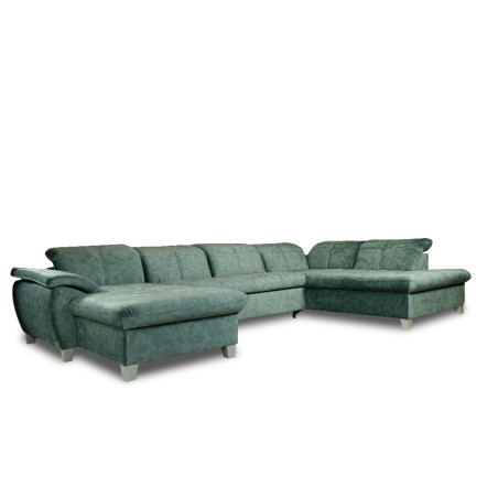 Coltar U Extensibil Cu Lada Sevilia Lux, Dreapta, 6 Locuri, Tetiere Reglabile, Verde Petrol, 355 Cm-01