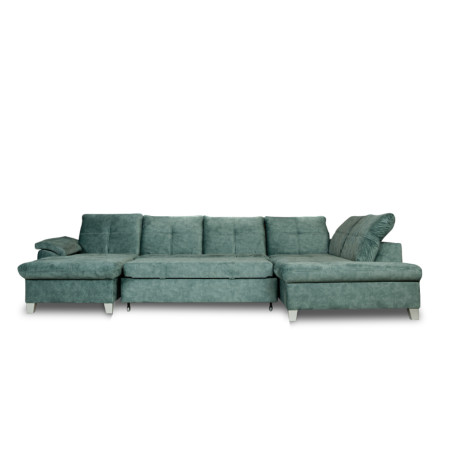 Coltar U Extensibil Cu Lada Sevilia Lux, Dreapta, 6 Locuri, Tetiere Reglabile, Verde Petrol, 355 Cm-01
