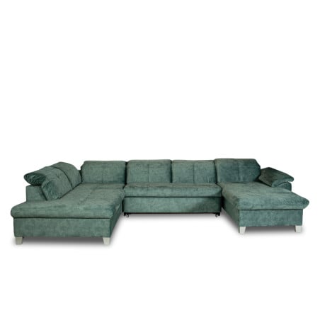 Coltar U Extensibil Sevilia Lux, Stanga, 6 Locuri, Tetiere Reglabile, Verde Petrol, 355 Cm-01