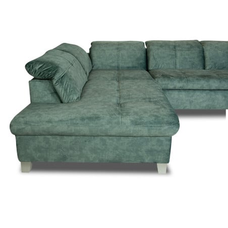 Coltar U Extensibil Sevilia Lux, Stanga, 6 Locuri, Tetiere Reglabile, Verde Petrol, 355 Cm-01