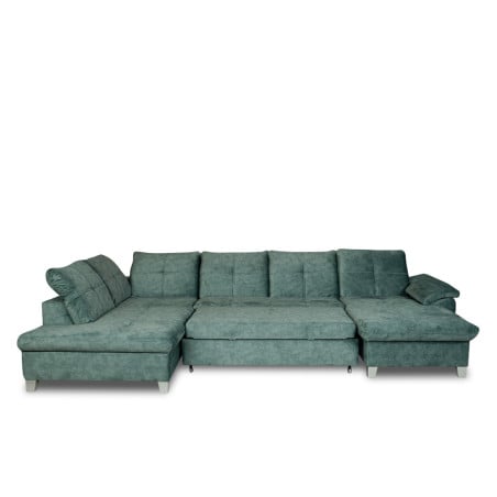 Coltar U Extensibil Sevilia Lux, Stanga, 6 Locuri, Tetiere Reglabile, Verde Petrol, 355 Cm-01
