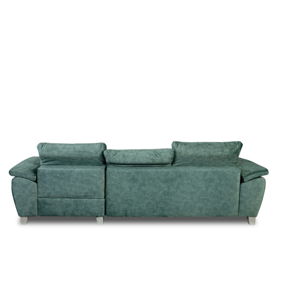 Coltar Extensibil Cu Insula Dreapta Sevilia Lux, 5 Locuri, Lada, Tetiere Reglabile, Verde Petrol, 272 Cm
