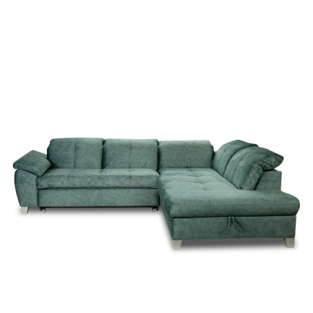 Coltar Extensibil Cu Otoman Mic Dreapta Sevilia Lux, Lada Depozitare, 5 Locuri, Tetiere Reglabile, Verde Petrol, 280 Cm-01