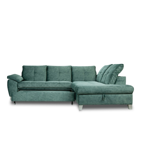 Coltar Extensibil Cu Otoman Mic Dreapta Sevilia Lux, Lada Depozitare, 5 Locuri, Tetiere Reglabile, Verde Petrol, 280 Cm-01