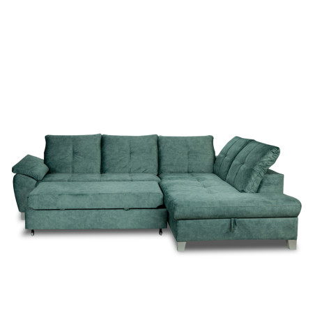 Coltar Extensibil Cu Otoman Mic Dreapta Sevilia Lux, Lada Depozitare, 5 Locuri, Tetiere Reglabile, Verde Petrol, 280 Cm-01