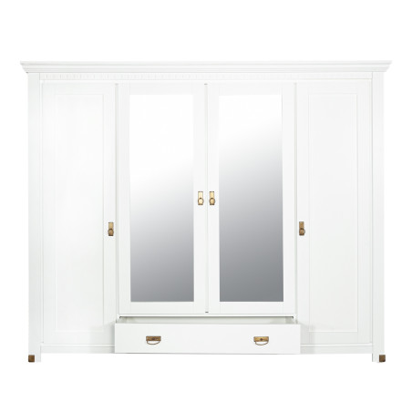 Dulap 4 Usi si 1 Sertar Saint Tropez, Vopsit Alb, 250 Cm-01
