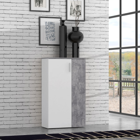 Pantofar Best alb si beton optic gri deschis, 68.9 Cm-01